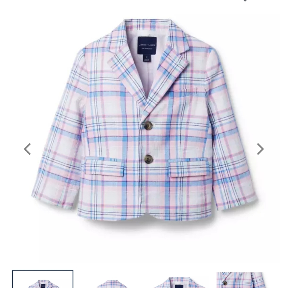 Janie and Jack Madras Plaid Linen Blazer